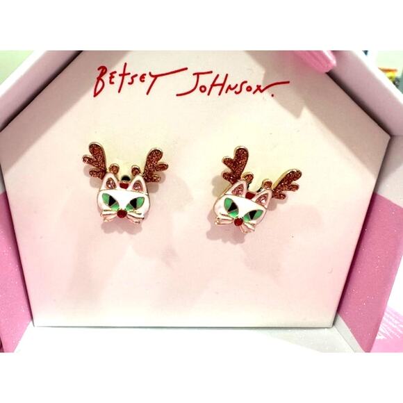 Betsey Johnson Cat/Reindeer Earrings - Picture 2 of 2